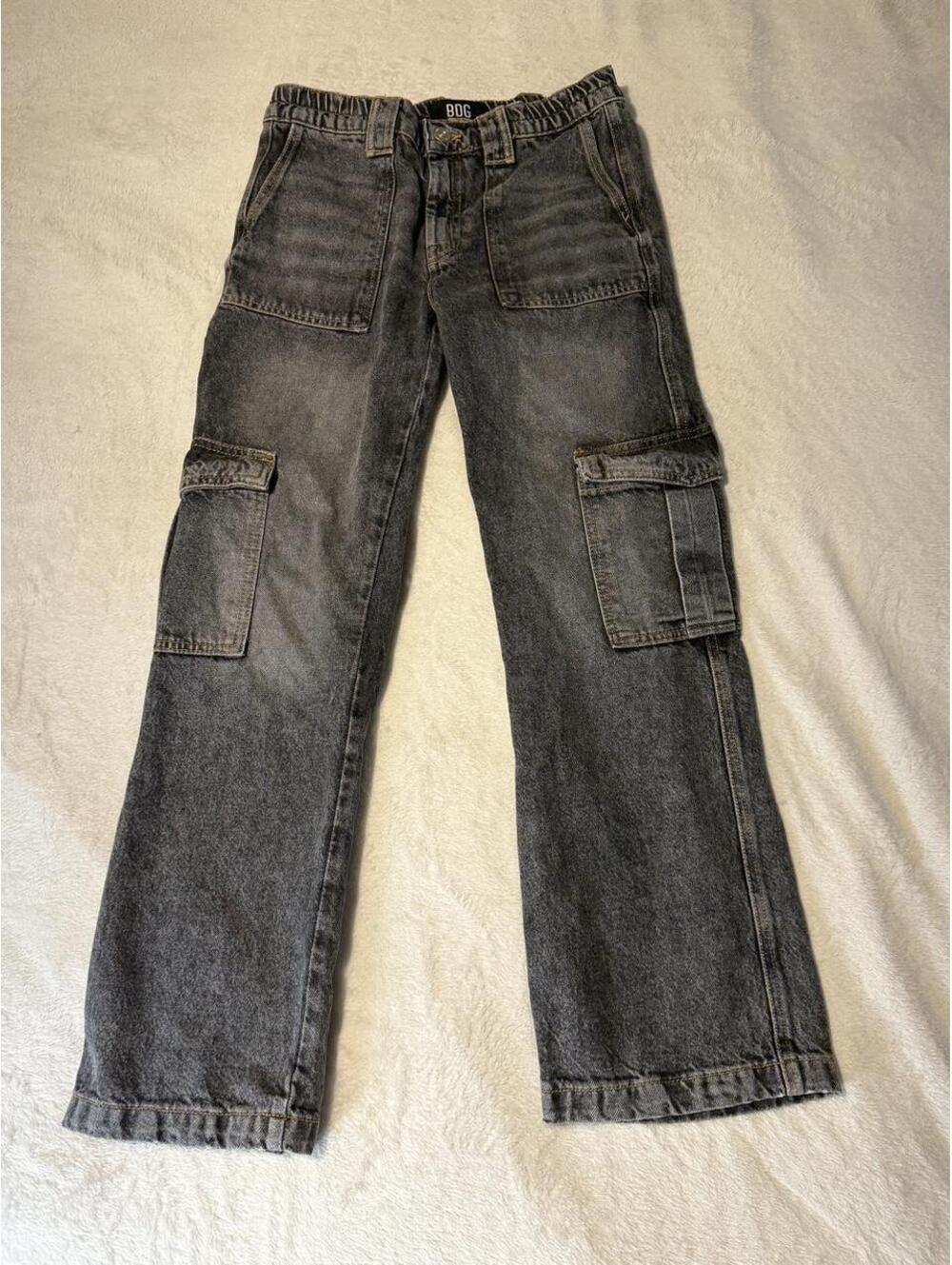 BDG Urban Outfitters Charcoal Grey Cargo Jeans Utility Streetwear Grunge